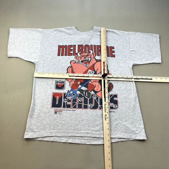 Vintage Melbourne Demons T-Shirt Adult Small Gray Australian Football League 90s - Picture 7 of 10